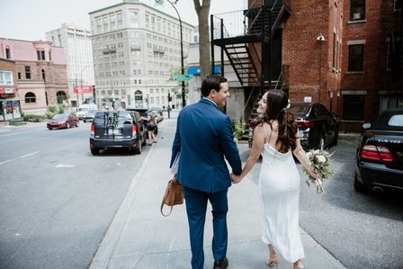 Montreal wedding photographer, Montreal elopement photographer, Notary Mona Salehi Notaire wedding mariage, Covid wedding, Old Montreal wedding photos