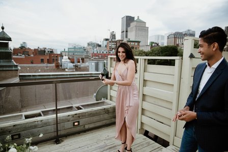 Mehreen and Animesh's surprise proposal; Montreal Proposal photographer; Montreal Surprise proposal photographer; Old Montreal Surprise Proposal; She said yes; Will You Marry Me