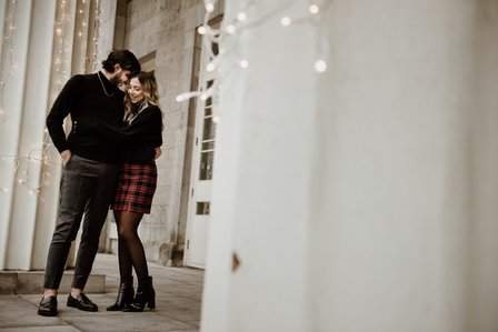 Montreal couple's anniversary portrait photoshoot, High school sweethearts photography, Montreal Portrait photographer, Old Montreal photo session