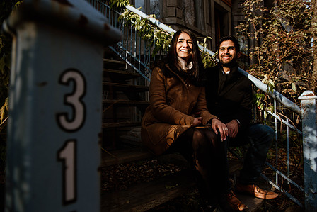 Carré Saint-Louis marriage proposal photo; Komal and Vishal's surprise proposal; Montreal surprise photographer; Plateau Mont-Royal surprise proposal; Square Saint-Louis surprise proposal photo