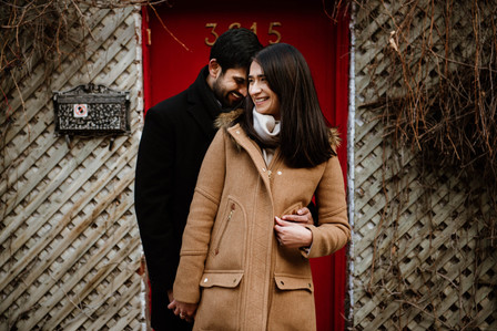 Carré Saint-Louis marriage proposal photo; Komal and Vishal's surprise proposal; Montreal surprise photographer; Plateau Mont-Royal surprise proposal; Square Saint-Louis surprise proposal photo