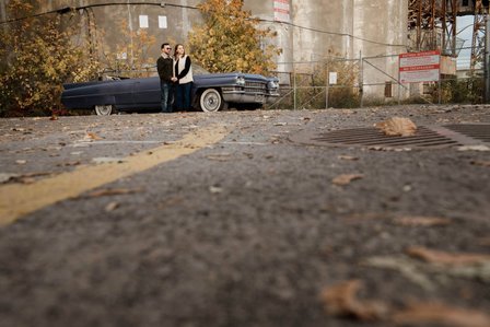 Montreal wedding Photographer; 1969 Cadillac Deville Convertible; Colourful leaves Montreal; Fall Autumn photo shoot; Jewish wedding Montreal; John KOO Photography; Montreal Jewish engagement photographer; Montreal Pre-Wedding photographer; Throwback Tour