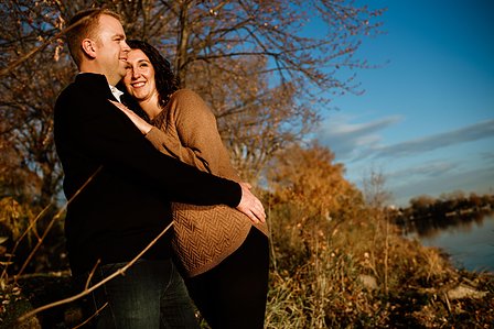 Fall Autumn photo shoot; John KOO Photography; Julianne and Marc's engagement shoot; Lachine Canal; Montreal Engagement Photographer; Sunset Montreal; Sunset engagement photo; engagement photos