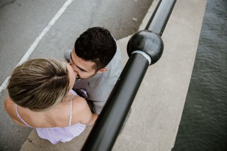 Wedding photographer in Montreal, prewedding engagement photographer, Basin Peel Montreal, Urban couple’s portrait session
