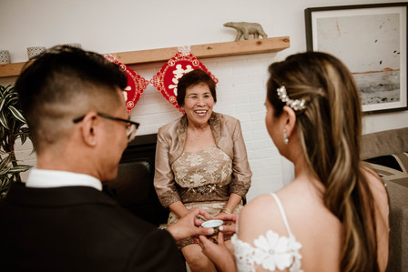 Montreal wedding Photographer; Montreal wedding photo; Carrie Ma officiant; Charlotte Flannery MUA hair stylist; FSEV wedding officiant; Jamie and Newton's wedding; John KOO Photography; Kristina Chan desserts; Longueuil wedding; Oxide design florist