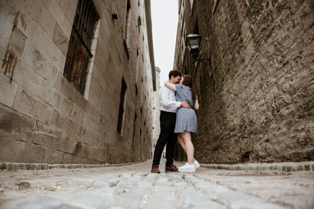 Old Montreal Engagement Photo, Montreal Engagement Photo, Montreal Pre-Wedding photographer, Montreal wedding Photographer, Danielle and Andrew's MTL engagement photographer, Tommy Cafe Montreal, Le Petit Dep Montreal