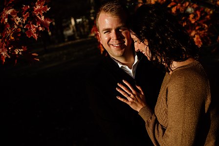 Fall Autumn photo shoot; John KOO Photography; Julianne and Marc's engagement shoot; Lachine Canal; Montreal Engagement Photographer; Sunset Montreal; Sunset engagement photo; engagement photos