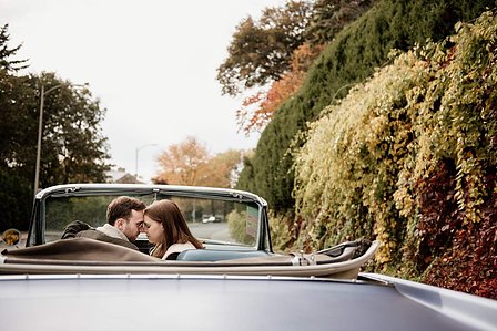 Montreal wedding Photographer; 1969 Cadillac Deville Convertible;  Fall Autumn photo shoot; Jewish wedding Montreal; John KOO Photography; Montreal Jewish engagement photographer; Montreal Pre-Wedding photographer; Throwback 
