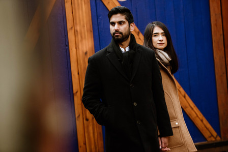 Carré Saint-Louis marriage proposal photo; Komal and Vishal's surprise proposal; Montreal surprise photographer; Plateau Mont-Royal surprise proposal; Square Saint-Louis surprise proposal photo