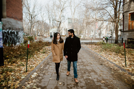 Carré Saint-Louis marriage proposal photo; Komal and Vishal's surprise proposal; Montreal surprise photographer; Plateau Mont-Royal surprise proposal; Square Saint-Louis surprise proposal photo