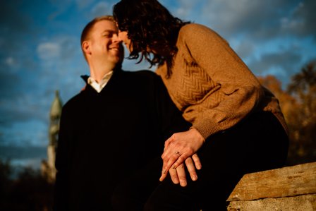 Fall Autumn photo shoot; John KOO Photography; Julianne and Marc's engagement shoot; Lachine Canal; Montreal Engagement Photographer; Sunset Montreal; Sunset engagement photo; engagement photos