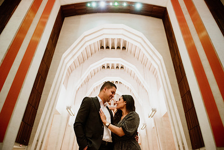Montreal surprise marriage proposal photographer; Montreal wedding Photographer; Saint Joseph's Oratory surprise proposal; Kay and Gopi's Montreal surprise proposal photographer; Surprise proposal photo in Montreal; Winter surprise proposal