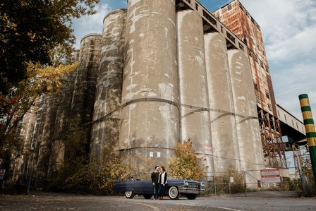 Montreal wedding Photographer; 1969 Cadillac Deville Convertible; Colourful leaves Montreal; Fall Autumn photo shoot; Jewish wedding Montreal; John KOO Photography; Montreal Jewish engagement photographer; Montreal Pre-Wedding photographer; Throwback Tour