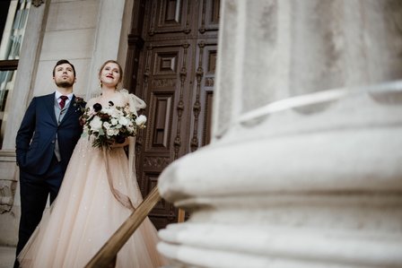 Corinne and Maxime's wedding; John KOO Photography; Les Enfants Terribles MTL wedding; Montreal Jewish wedding photographer; Montreal wedding Photographer; Old Montreal wedding portraits; Square Victoria wedding photos