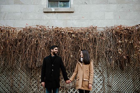 Carré Saint-Louis marriage proposal photo; Komal and Vishal's surprise proposal; Montreal surprise photographer; Plateau Mont-Royal surprise proposal; Square Saint-Louis surprise proposal photo