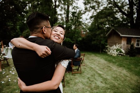 Montreal wedding Photographer; Montreal wedding photo; Carrie Ma officiant; Charlotte Flannery MUA hair stylist; FSEV wedding officiant; Jamie and Newton's wedding; John KOO Photography; Kristina Chan desserts; Longueuil wedding; Oxide design florist