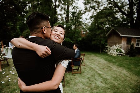 Montreal wedding Photographer; Montreal wedding photo; Carrie Ma officiant; Charlotte Flannery MUA hair stylist; FSEV wedding officiant; Jamie and Newton's wedding; John KOO Photography; Kristina Chan desserts; Longueuil wedding; Oxide design florist