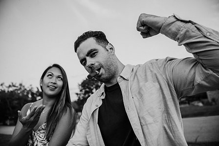 Montreal Engagement Photographer, Montreal wedding Photographer, Kim and Marc Olivier's engagement shoot; Montreal Engagement Photo, RécréoParc, Sainte-Catherine, QC, Sunset engagement photo; MTL engagement photo by the water