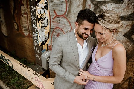 Wedding photographer in Montreal, prewedding engagement photographer, Basin Peel Montreal, Urban couple’s portrait session