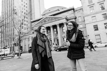 Montreal surprise proposal photographer, LGBTQ+ surprise proposal in Montreal, Old Montreal surprise proposal, destination surprise proposal, World trade centre proposal