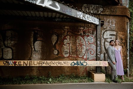 Wedding photographer in Montreal, prewedding engagement photographer, Basin Peel Montreal, Urban couple’s portrait session