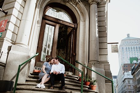 Old Montreal Engagement Photo, Montreal Engagement Photo, Montreal Pre-Wedding photographer, Montreal wedding Photographer, Danielle and Andrew's MTL engagement photographer, Tommy Cafe Montreal, Le Petit Dep Montreal