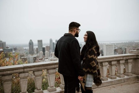 Montreal surprise proposal photographer; Surprise marriage proposal photographer MTL; Chalet du Mont Royal surprise proposal; Harleen and Mehtab's Montreal marriage proposal; John KOO Photography; Kondiaronk Belvedere surprise proposal photographer