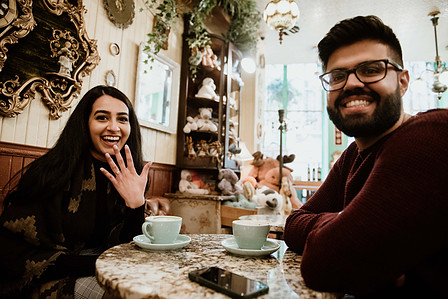 Montreal surprise proposal photographer; Surprise marriage proposal photographer MTL; Chalet du Mont Royal surprise proposal; Harleen and Mehtab's Montreal marriage proposal; John KOO Photography; Kondiaronk Belvedere surprise proposal photographer