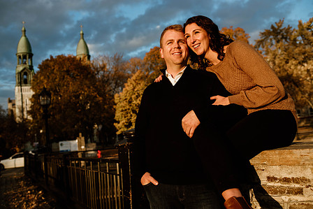 Fall Autumn photo shoot; John KOO Photography; Julianne and Marc's engagement shoot; Lachine Canal; Montreal Engagement Photographer; Sunset Montreal; Sunset engagement photo; engagement photos