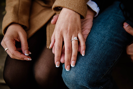 Carré Saint-Louis marriage proposal photo; Komal and Vishal's surprise proposal; Montreal surprise photographer; Plateau Mont-Royal surprise proposal; Square Saint-Louis surprise proposal photo