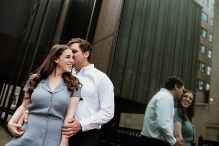 Old Montreal Engagement Photo, Montreal Engagement Photo, Montreal Pre-Wedding photographer, Montreal wedding Photographer, Danielle and Andrew's MTL engagement photographer, Tommy Cafe Montreal, Le Petit Dep Montreal
