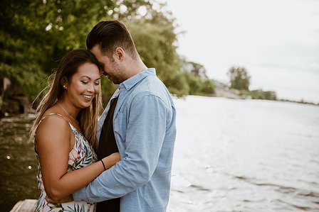 Montreal Engagement Photographer, Montreal wedding Photographer, Kim and Marc Olivier's engagement shoot; Montreal Engagement Photo, RécréoParc, Sainte-Catherine, QC, Sunset engagement photo; MTL engagement photo by the water