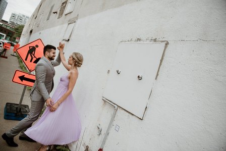 Wedding photographer in Montreal, prewedding engagement photographer, Basin Peel Montreal, Urban couple’s portrait session