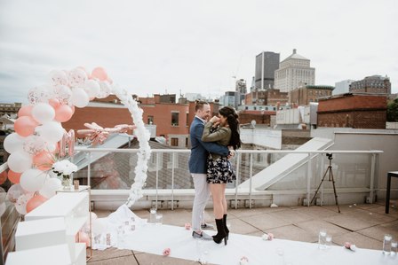 Hotel Saint Sulpice Montreal; Montreal Proposal photographer; Montreal Proposal photography; Montreal Surprise proposal photographer; Montreal wedding photographer; Meggy and Satnislav’s surprise proposal, Old Montreal surprise proposal photo