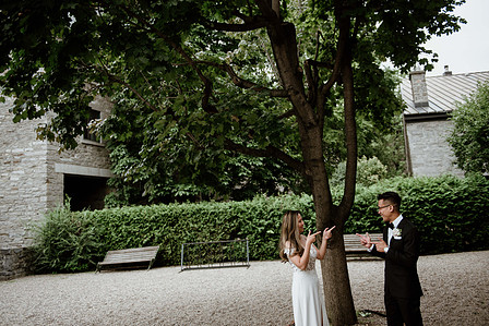 Montreal wedding Photographer; Montreal wedding photo; Carrie Ma officiant; Charlotte Flannery MUA hair stylist; FSEV wedding officiant; Jamie and Newton's wedding; John KOO Photography; Kristina Chan desserts; Longueuil wedding; Oxide design florist