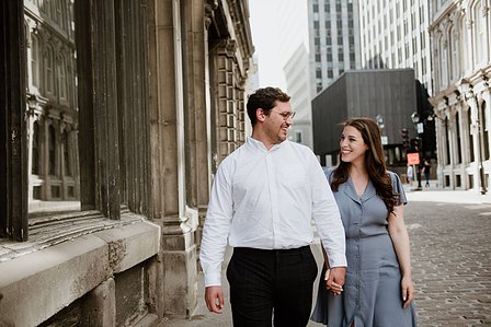 Old Montreal Engagement Photo, Montreal Engagement Photo, Montreal Pre-Wedding photographer, Montreal wedding Photographer, Danielle and Andrew's MTL engagement photographer, Tommy Cafe Montreal, Le Petit Dep Montreal