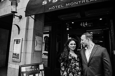 Hotel Saint Sulpice Montreal; Montreal Proposal photographer; Montreal Proposal photography; Montreal Surprise proposal photographer; Montreal wedding photographer; Meggy and Satnislav’s surprise proposal, Old Montreal surprise proposal photo