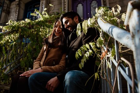 Carré Saint-Louis marriage proposal photo; Komal and Vishal's surprise proposal; Montreal surprise photographer; Plateau Mont-Royal surprise proposal; Square Saint-Louis surprise proposal photo