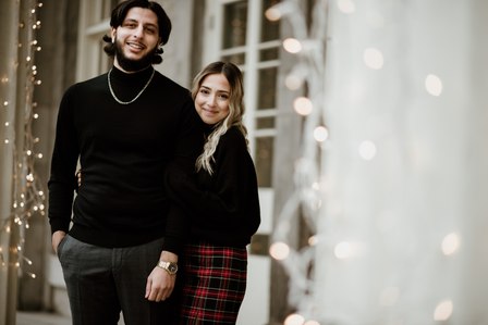 Montreal couple's anniversary portrait photoshoot, High school sweethearts photography, Montreal Portrait photographer, Old Montreal photo session