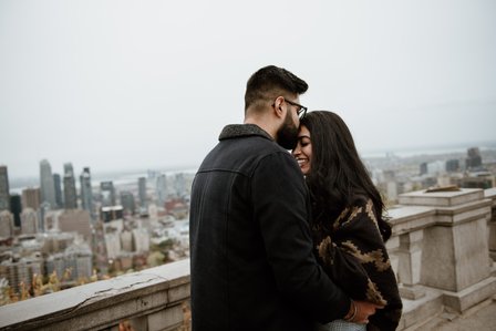 Montreal surprise proposal photographer; Surprise marriage proposal photographer MTL; Chalet du Mont Royal surprise proposal; Harleen and Mehtab's Montreal marriage proposal; John KOO Photography; Kondiaronk Belvedere surprise proposal photographer