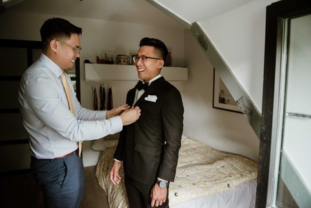 Montreal wedding Photographer; Montreal wedding photo; Carrie Ma officiant; Charlotte Flannery MUA hair stylist; FSEV wedding officiant; Jamie and Newton's wedding; John KOO Photography; Kristina Chan desserts; Longueuil wedding; Oxide design florist
