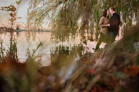 Montreal Engagement Photographer; Fall Autumn photo shoot; John KOO Photography; Julianne and Marc&amp;amp;#x27;s engagement shoot; Lachine Canal; Sunset Montreal; Sunset engagement photo; engagement photos