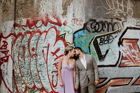 Wedding photographer in Montreal, prewedding engagement photographer, Basin Peel Montreal, Urban couple’s portrait session