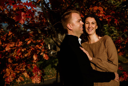 Fall Autumn photo shoot; John KOO Photography; Julianne and Marc's engagement shoot; Lachine Canal; Montreal Engagement Photographer; Sunset Montreal; Sunset engagement photo; engagement photos