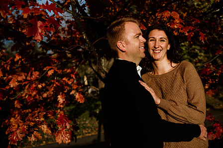 Fall Autumn photo shoot; John KOO Photography; Julianne and Marc's engagement shoot; Lachine Canal; Montreal Engagement Photographer; Sunset Montreal; Sunset engagement photo; engagement photos
