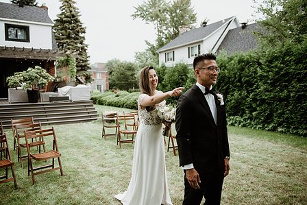 Montreal wedding Photographer; Montreal wedding photo; Carrie Ma officiant; Charlotte Flannery MUA hair stylist; FSEV wedding officiant; Jamie and Newton's wedding; John KOO Photography; Kristina Chan desserts; Longueuil wedding; Oxide design florist