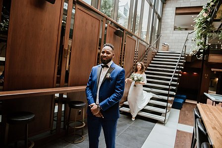 Montreal Wedding photographer, William Gray Hotel wedding, Old Montreal wedding, Intimate wedding, interracial marriage, winter wedding, first look, JohnKOOphotography
