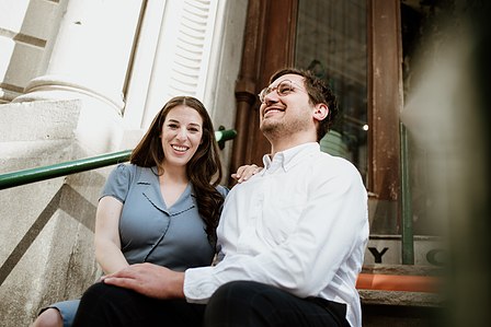 Old Montreal Engagement Photo, Montreal Engagement Photo, Montreal Pre-Wedding photographer, Montreal wedding Photographer, Danielle and Andrew's MTL engagement photographer, Tommy Cafe Montreal, Le Petit Dep Montreal