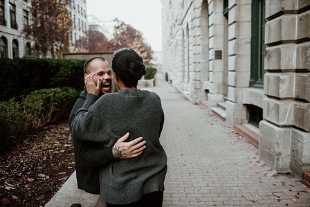 John KOO Photography; Marriage proposal MTL photo; Montreal Surprise proposal photographer; Old Montreal Surprise Proposal; Preet and Danny's Montreal surprise proposal photographer