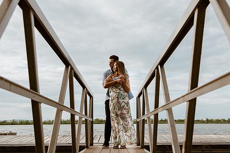 Montreal Engagement Photographer, Montreal wedding Photographer, Kim and Marc Olivier's engagement shoot; Montreal Engagement Photo, RécréoParc, Sainte-Catherine, QC, Sunset engagement photo; MTL engagement photo by the water